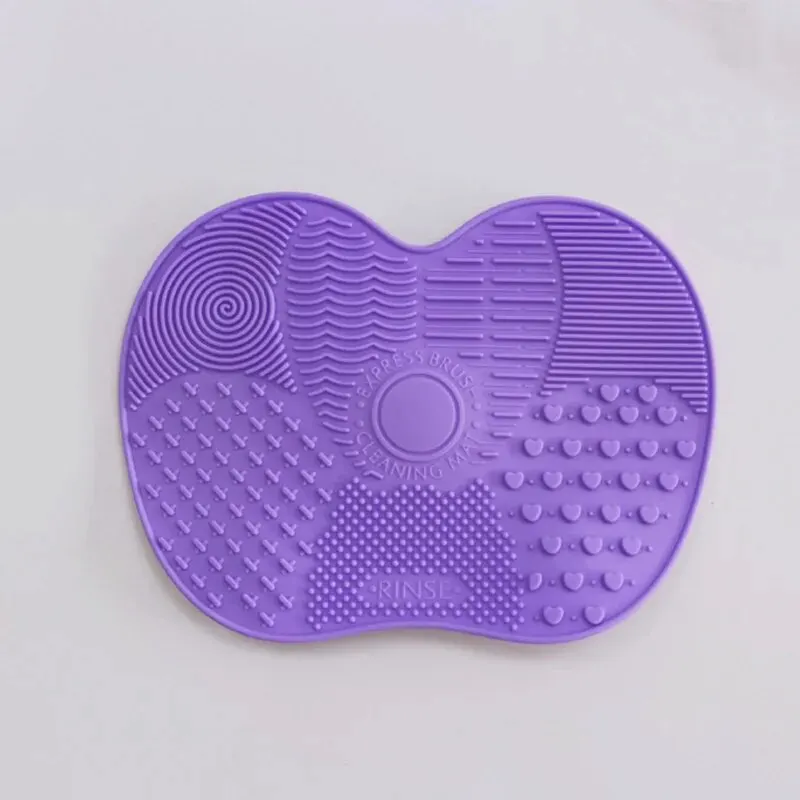Makeup Brush Cleaner Silicone Apple Scrub Pad With Suction Cup