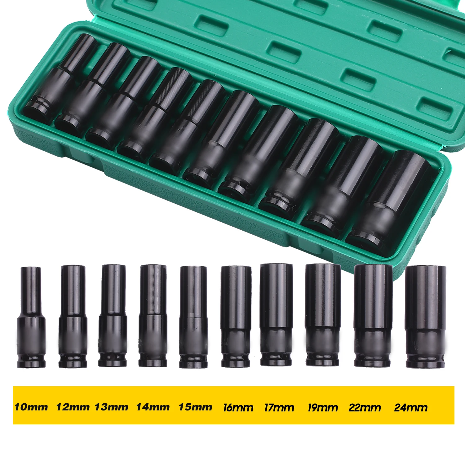 Impact Socket 1/2 Square Drive 19mm 6 Point Metric 38mm Sockets Air Wrench 