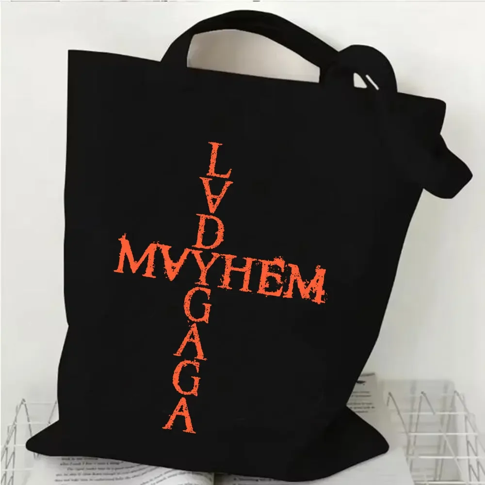 Lady Gaga Mayhem Tour 2025 Hip-Hop Style Canvas Shopper Tote Bag
