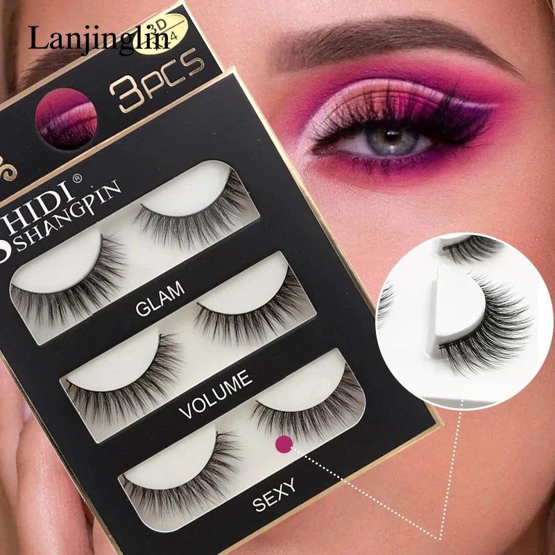 Lanjinglin-3Dミンクつけまつげ4ペアG108約12mm Lanjinglin-3Dミンク