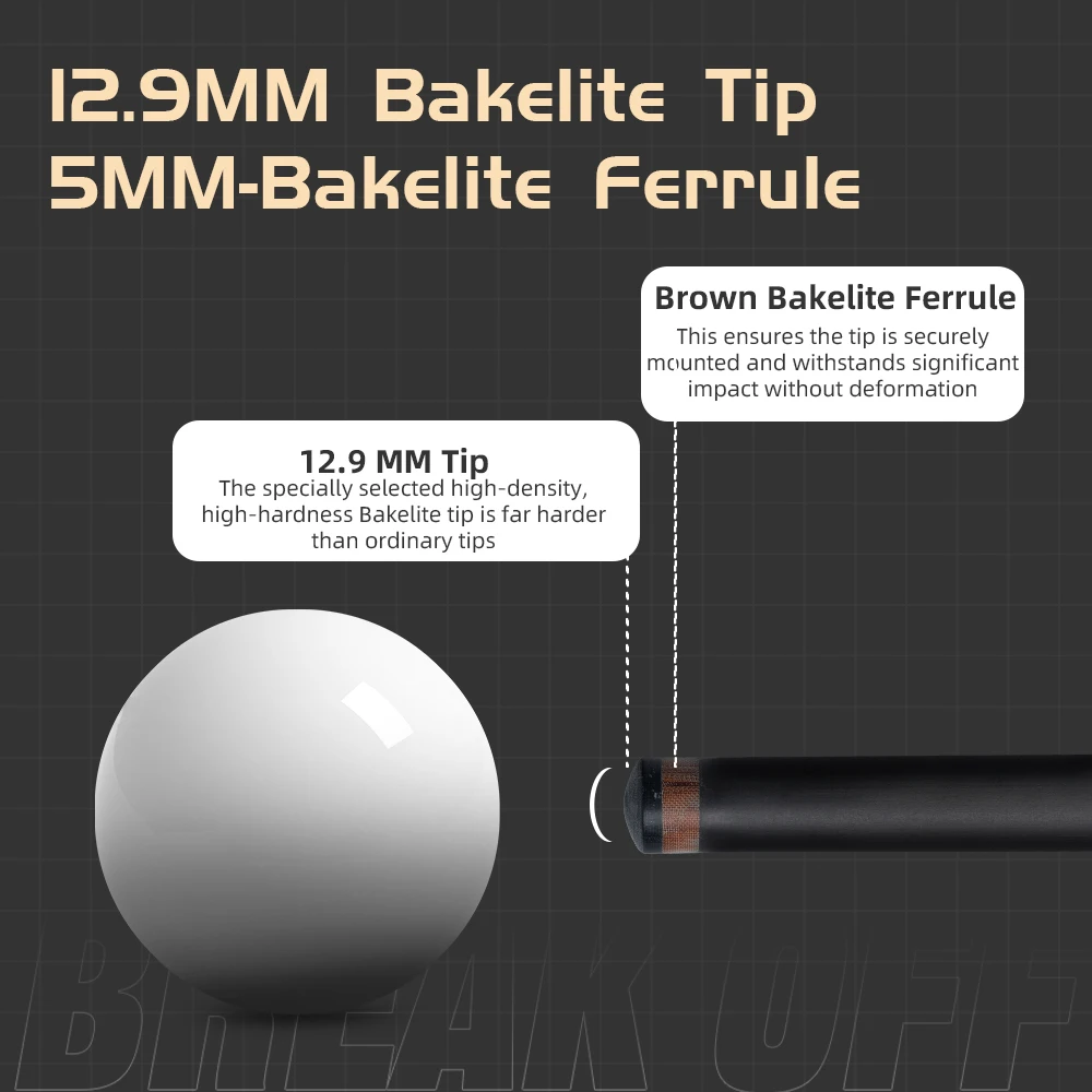 COWCUE 브레이크 큐 ? 56.5인치 20온스 헤비 카본 파이버 브레이크 당구 큐, 13mm 페놀릭 팁, 2피스 프로페셔널 디자인