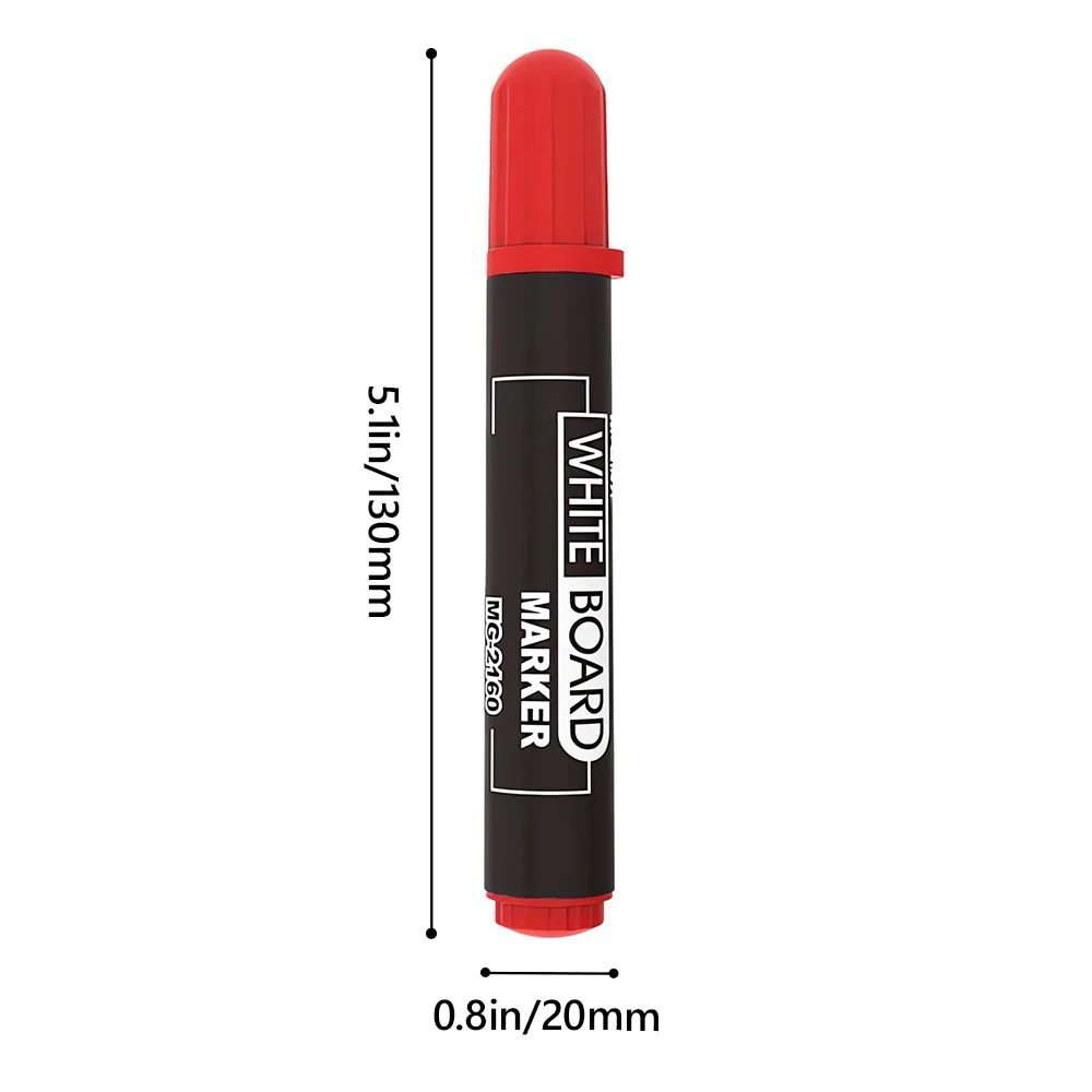 M&G 12pcs Erasable Whiteboard Markers Single Tip Office Conference Markers Easily Erasable Large Capacity Black Blue Red