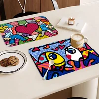 Britto Quick Drying Dish Mat Printed Kitchen Non-slip Coffee Cup Pad Drain Mats Dinnerware Cup Bottle Placemat 2
