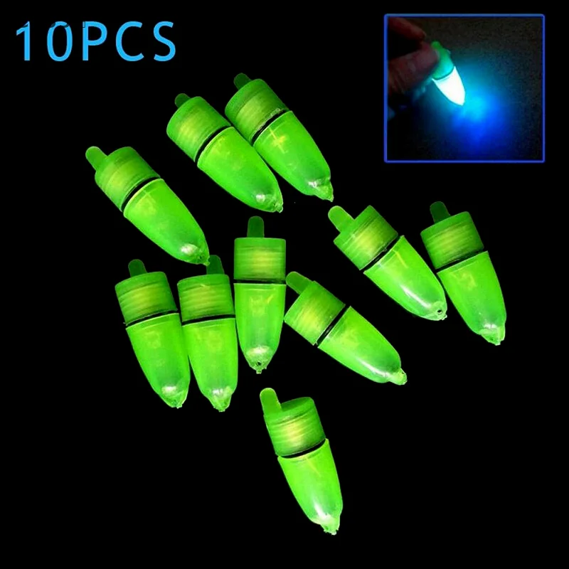 10 cloches lumineuses LED pour pêche nocturne - Alarme mordeur avec clips pour canne à pêche