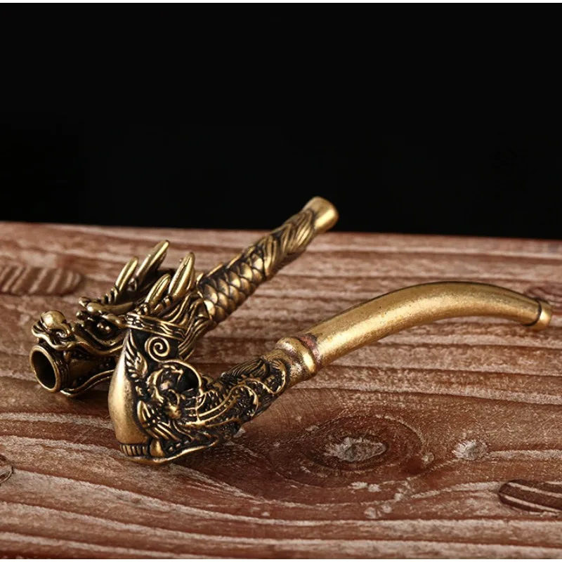 Tobacco Pipe Metal Brass Short Coarse Cigarette Holder Portable Pure Copper Men's Smoking Set Inserted Tobacco Pipe