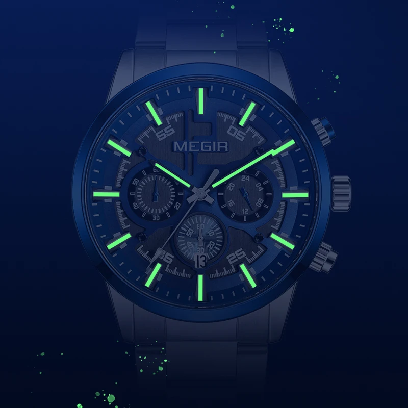 MEGIR Mens Watches Top Brand Luxury Waterproof Watch Men Fashion Casual Chronograph Military Quartz Wristwatch Relogio Masculino
