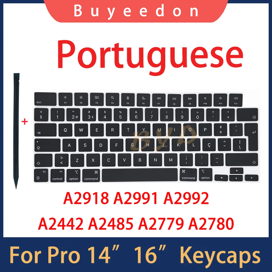 New Keycaps Key Cap Portuguese Layout For Macbook Pro Air 14" 16" A2442 A2485 A2779 A2780 A2918 A2991 A2992 A2681 A2941
