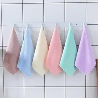 Practical Solid Color Hand Towel Coral Fleece Face Towels Hanging Towel Absorbent Towels Children Hand Towels High Quality 2
