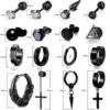 1-16 Pairs Men's Black Earrings and Ear Stud Kit Stainless Steel Fashion Piercing Jewelry Cross Dangle Hoop Earrings Set 5