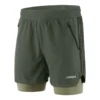 Lixada Men 2 in 1 Running Shorts Quick Drying Breathable Active Training Exercise Jogging Cycling Shorts