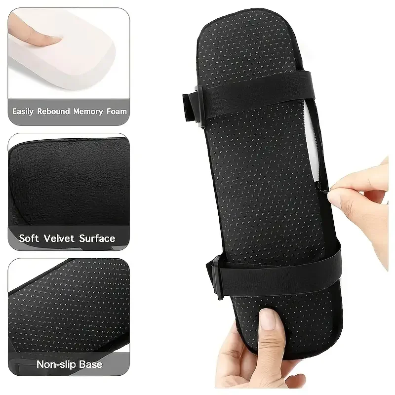 Office Chair Arm Pad,Memory Foam Armrest Cover with Adjustable Strap for Home Office Comfort, Elbow Pillow, Ergonomic Design