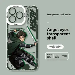 Anime Attack on Titan Mikasa & Levi Ackerman Clear Phone Case Cover - iPhone 15 Pro (1)