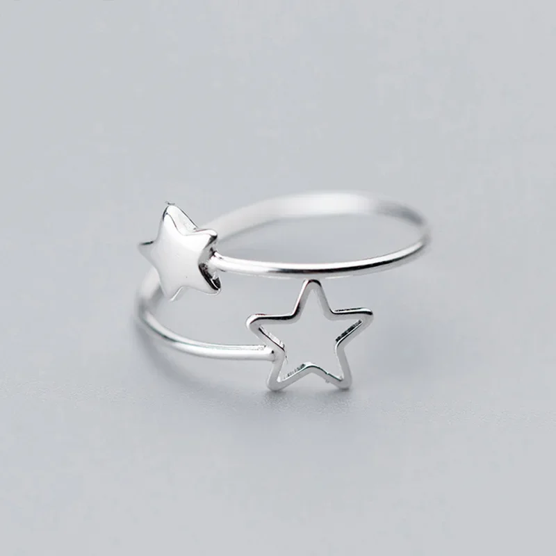 Silver Ring INZATT Real 925 Sterling Silver Star Ring for Fashion Women Party Minimalist Fine Jewelry Cute Anillo Estrella Accessories Gift