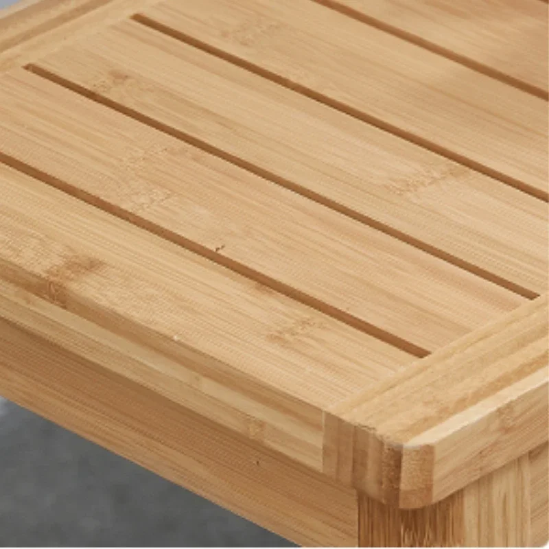 Bamboo Shower Bench Anti Slip Thickening Shower Stool with Storage Shelf Spa Bath Seat for Bathroom Organizer Hallway Bench