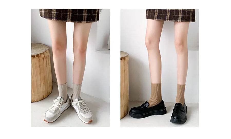 Tanie Luźne skarpetki damskie bawełniane japońskie koreańskie wysokie szkoły dziewczyny wysokie skarpetki jednolite sklep