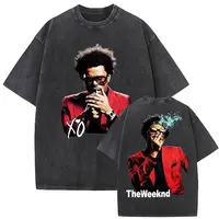The Weeknd XO Tour 2025 Vintage lavé t-shirt hommes femmes Pop musique à manches courtes T-Shirts Rap Hip Hop gothique vêtements T-shirts 2