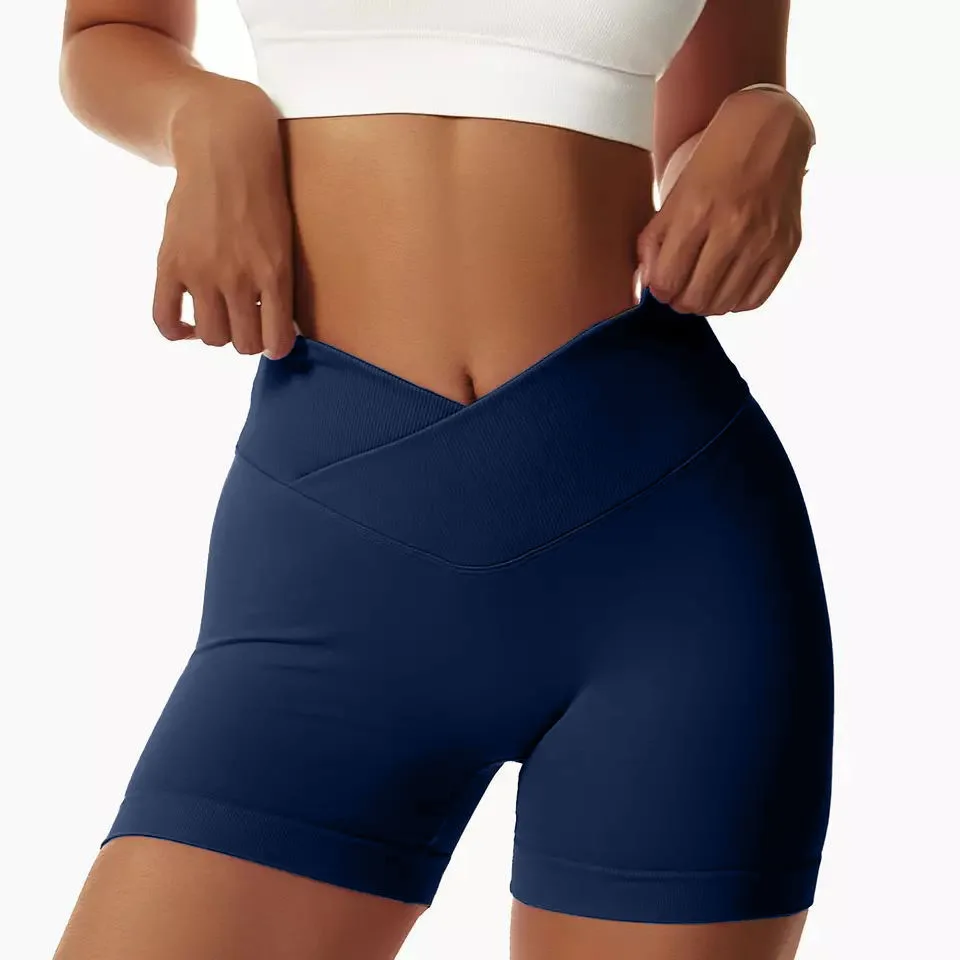 Yoga Impact Shorts Women Scrunch Bum Gym Shorts Low Waist Seamless Yoga Workout Biker Short Stretch Fitness Short Pants