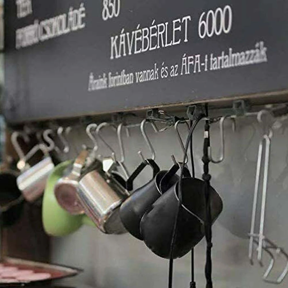 

12 Pcs Anti-drop Hook Single Hook Without Bayonet S Hook Hook Flat Stainless Steel Hanger Kitchen Garden Hanging Utensil Home