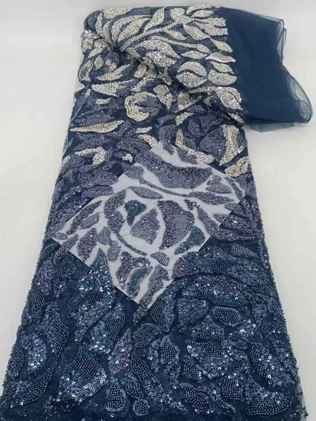 Beads and Sequins Lace Fabric 2025 Bridal Embroidery Elegant African Nigerian Latest Design Style High End For Sewing Dress