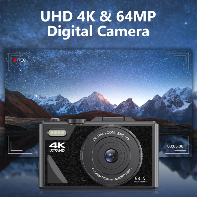 64MP デジタルフォトカメラ写真撮影用 4K ビデオ Vlog ビデオ 64MP デジタルフォトカメラ写真撮影用 4K ビデオ Vlog ビデオ