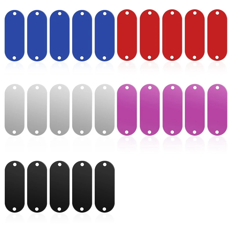 Forniture Per Incisione Laser Rettangolari Vuote Incise In Alluminio Forniture Per Incisione Laser Rettangolari Con 2 Fori (5 Colori)