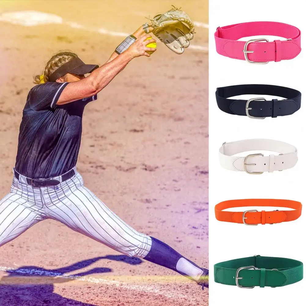Elastic Sports Belt Youth Baseball Softball Belt Set Adjustable Length Elastic Alloy Buckle Solid Color Boys waist belt child elastic belt