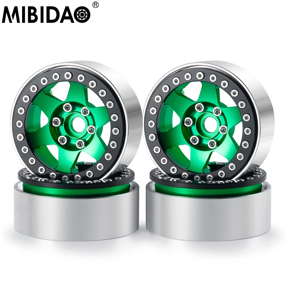 

MIBIDAO 4Pcs 1.9" Metal Beadlock Wheel Rim Hub for 1/10 RC Crawler Car TRX4 Redcat Gen8 Axial SCX10 90046 AXI03007 D90