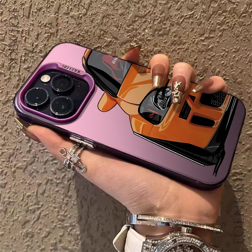 Stylish Car Print Anti-Drop Silver Phone Case