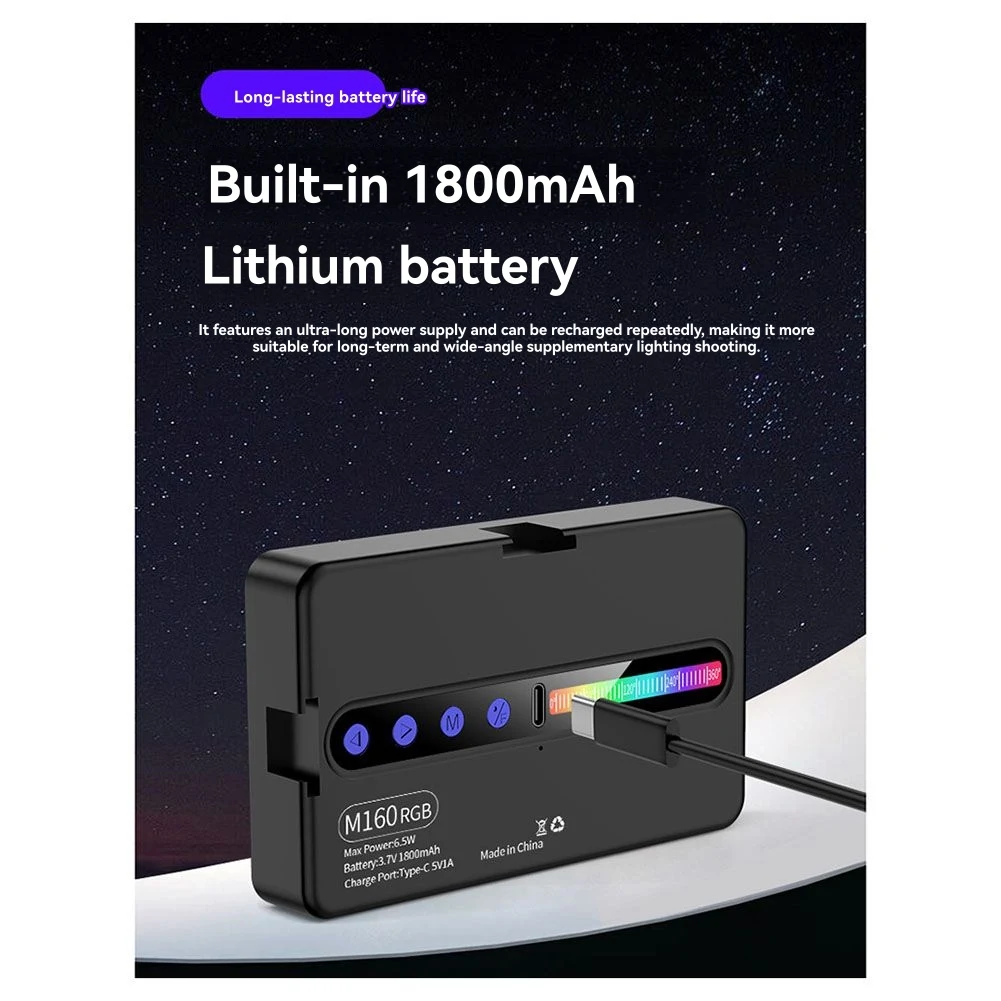 A73T 2025 RGB LED 카메라 폰 비디오 조명 풀컬러 충전식 디밍 가능 라이브 브이로그 사진 촬영 사진 스튜디오 램프