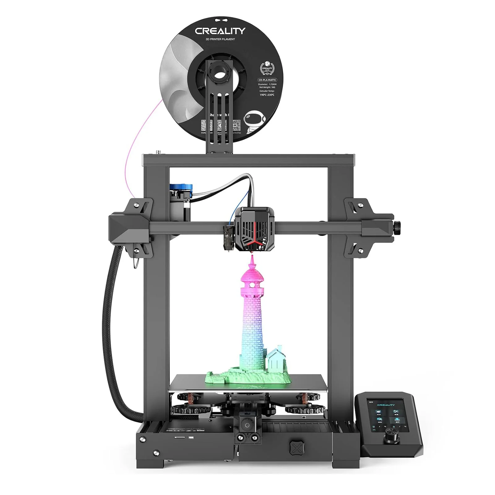 Stampante Ender 3 V2 Neo 3D Con Kit Di Livellamento Automatico Cr Touch Pc Piattaforma In Acciaio Per Molle Estrusore Full-Metal Stampante 3D Preinsta