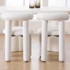 Modern Boucle Dining Chairs Set of 4, Sherpa Fabric Upholstered Barrel Dining Chairs Armless Curved Back Accent Chairs 4