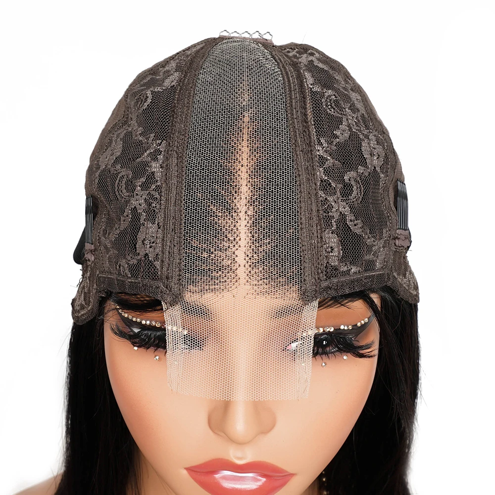 180% Double Drawn 2*6 Lace Bob Wigs Vrigin Vietnamese Human Hair Deep Middle Part Hairline Bone Straight Short Bob Wig KissHair human hair wig