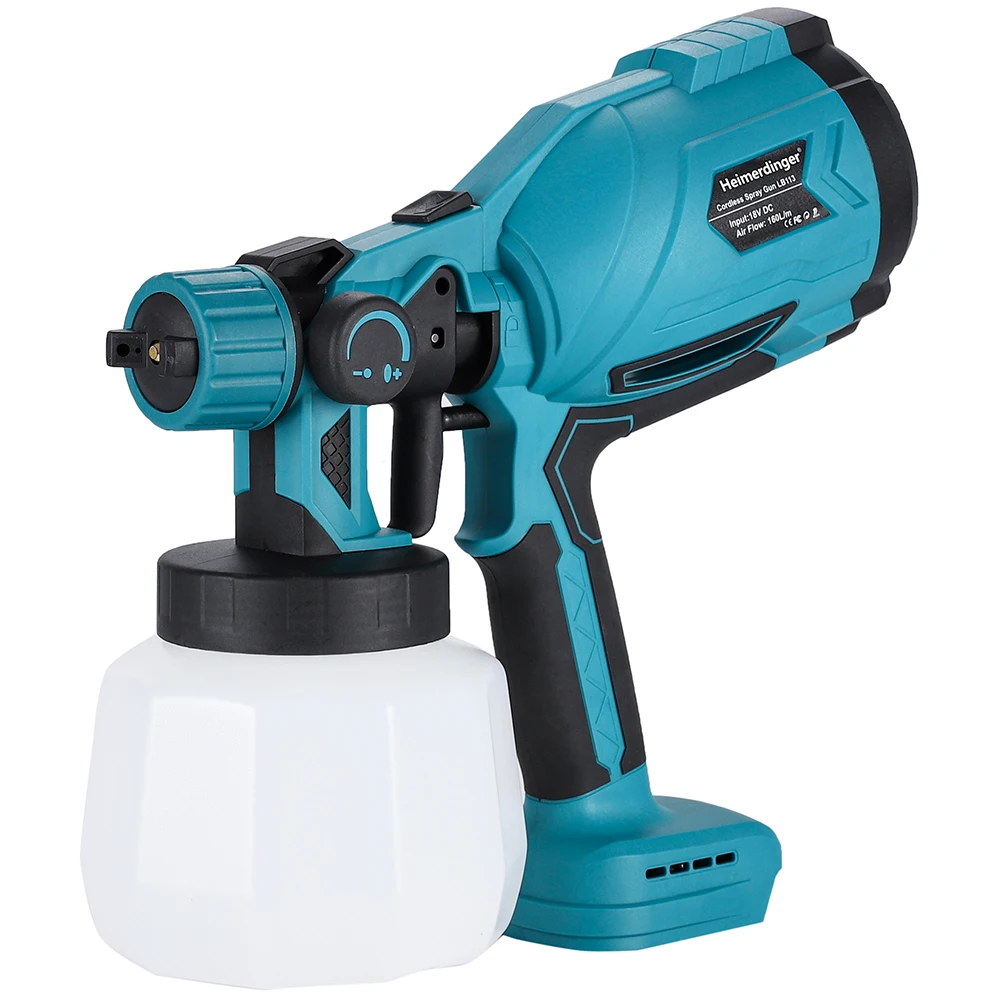 Cordless Electric Spray Gun Paint Sprayer Auto Furniture Steel Coating Airbrush,Compataible Makita and Heimerdinger 18V Battery 2