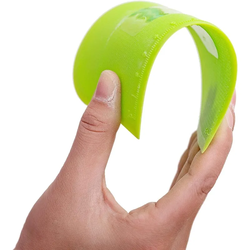 Shop for Silicone Dish Scraper Dough/Bowl Scraper Durable Pan Scraper Good  Grip Kitchen Food Scraper for Bread Dough Cake Fondant Icing with  Measurements (Green) at Wholesale Price on