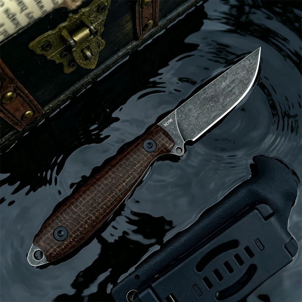 Tragbares Feldmesser mit feststehender Klinge aus 7Cr13Mov Stahl, Premium Micarta-Griff für Angeln, Outdoor-Aktivitäten und Dschungel-Überlebenssituationen