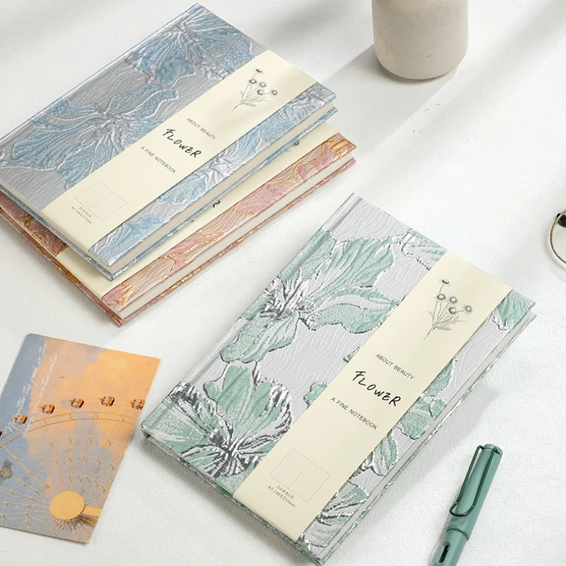 A5 Embossed Lily Gold Hardcover Notebook for Writing and Sketching