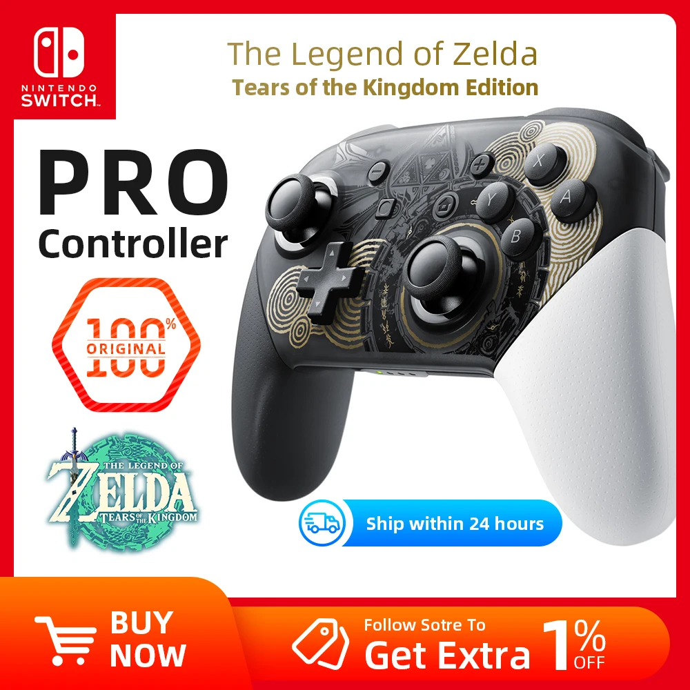 NintendoSwitchProControllerTheLegendofZeldaTearsoftheKingdomLimitedEdition
