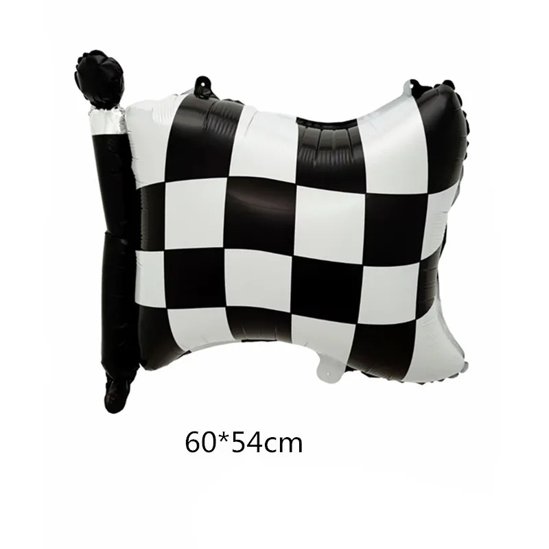 Racing Auto Geburtstag Party Dekoration Geschirr Karierte Tischdecke Ballon Pappteller Tasse Servietten Anzug Schwarz Thema Party Kinder – Detail 27