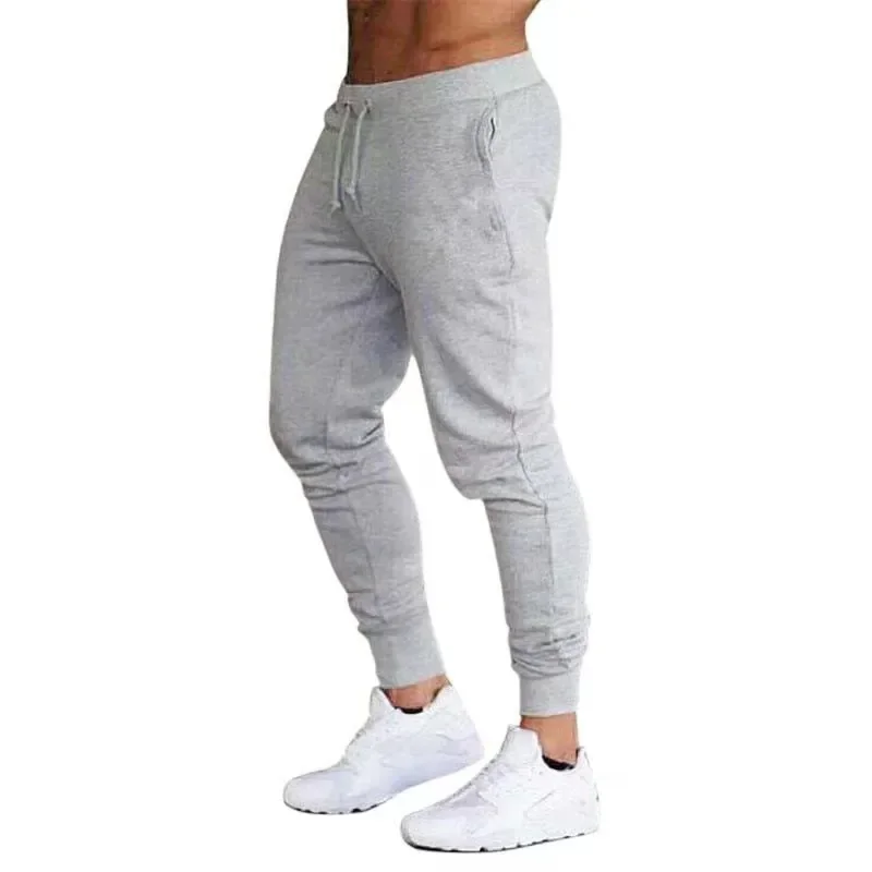 new Hot sale solid casual Mens Casual Slim Fit Tracksuit Sports Solid Male Gym Cotton Skinny Joggers Sweat Casual Pants Trousers