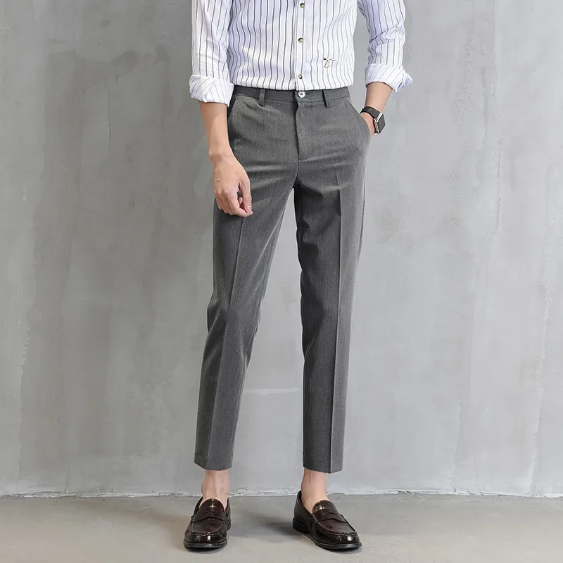 Korean Fashion Men's Pants Summer Breathable Men's Suit Pants Business Casual Pants Men Trousers Men Clothing Y2k