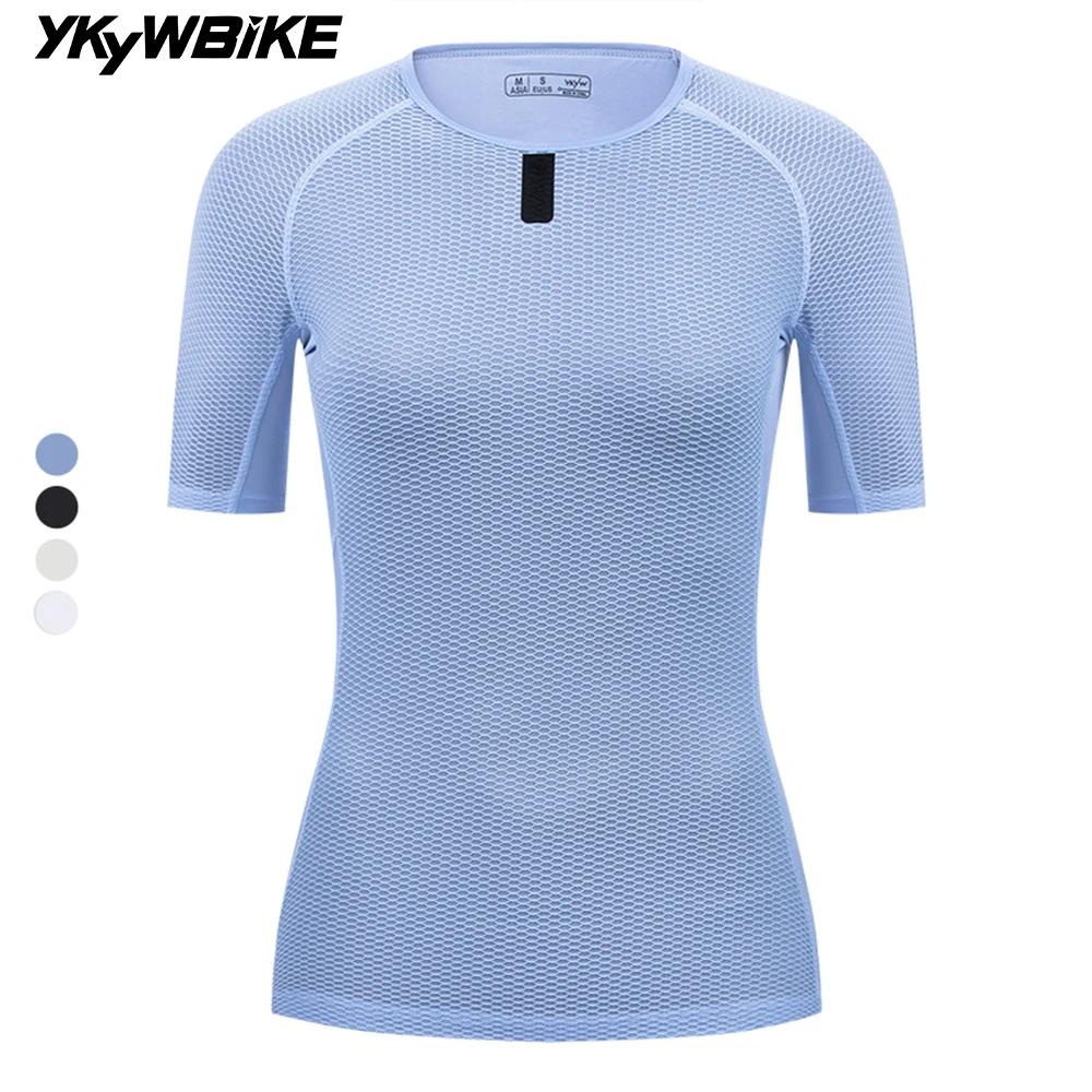 YKYWBIKE Women Cycling Base Layer Summer Short Sleeve Breathable Lightweight Bicycle Underwear Outdoor Road Bike Base Layer cycling underwear