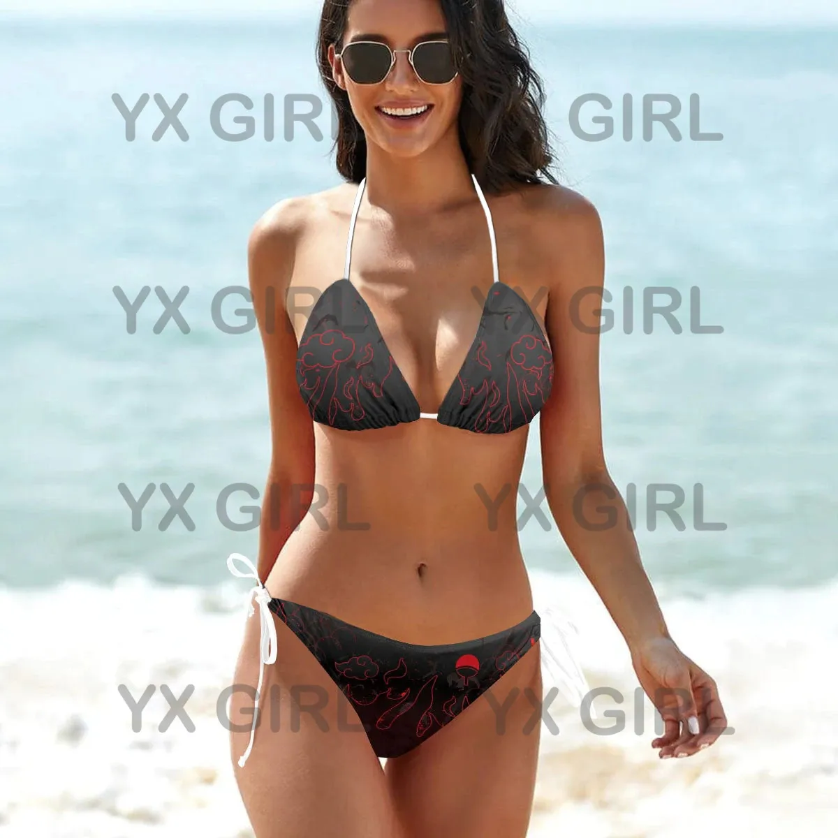 YX GIRL uchiha-emblem-bikini-swimsuit 3D All Over Printed Sexy Bikini Summer Women For Girl Beach Swimsuit Cosplay Clothes