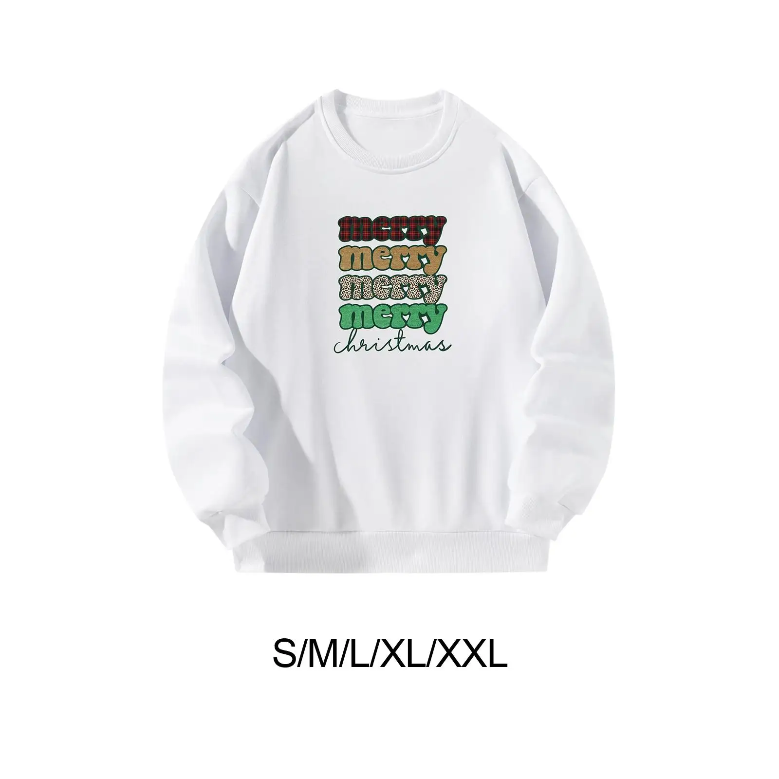 

Women Sweatshirt Crewneck Round Neck Letter Printed Merry Christmas Sweatshirt for Hiking Spring Autumn Outdoor Shopping Office