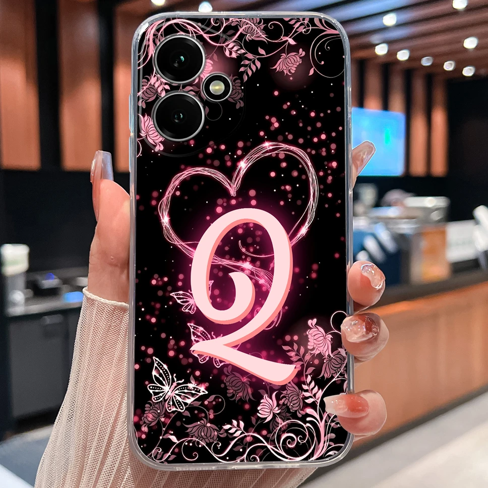 Luxury Letters Pattern Soft TPU Clear Silicone Anti-Drop Phone Case