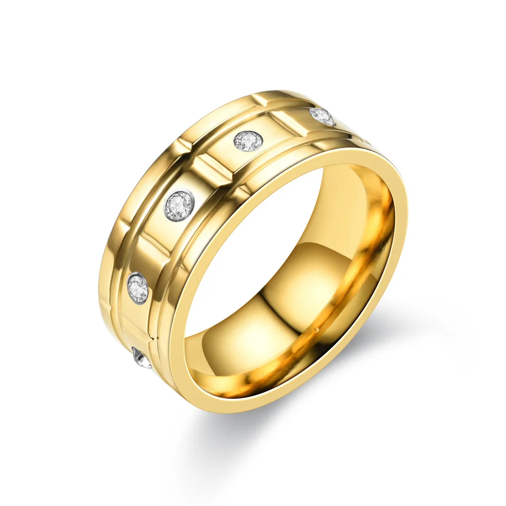 AsJerlya Stainless Steel Crystal Rings For Women Fashion Titanium Bague Femme Wedding Engagement Ring Lover Luxury Brand Jewelry 2