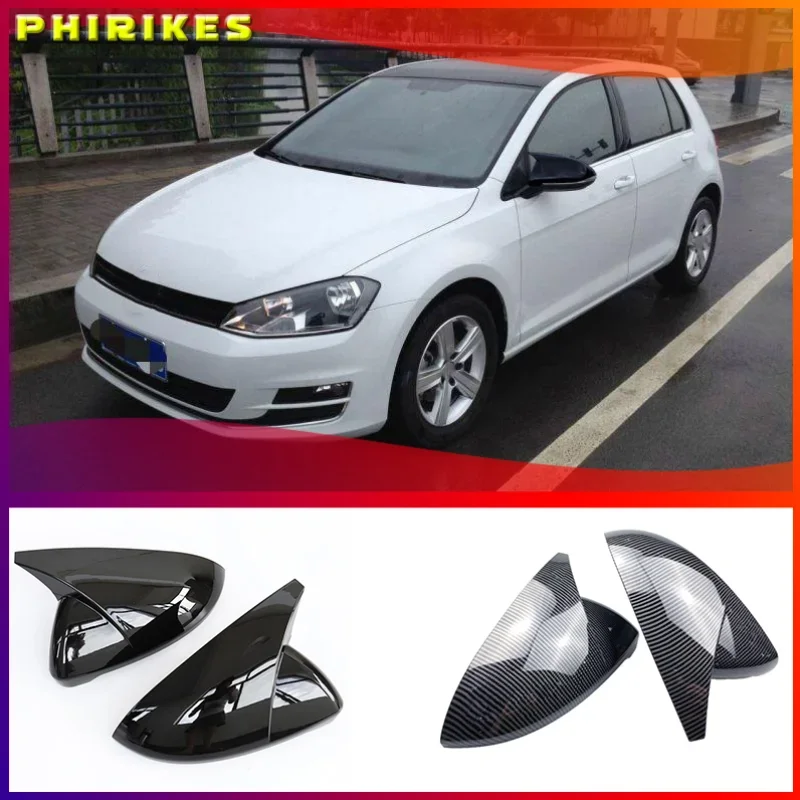 

Black Horn Shape Side Wing Mirror Cover for VW Golf 7 MK7 7.5 GTD R GTI GTE VII Cap E-golf Sportsvan 2013 2018 2019 2020 replace