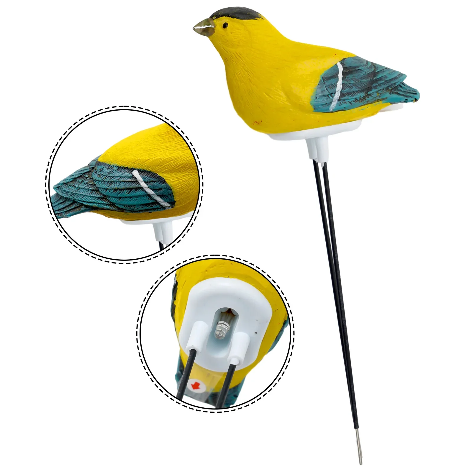 Soil Moisture Meter Bird Shape Resin Soil Moisture Meter Watering Alarm Plant Water Tester Hygrometer Sensor 1PC