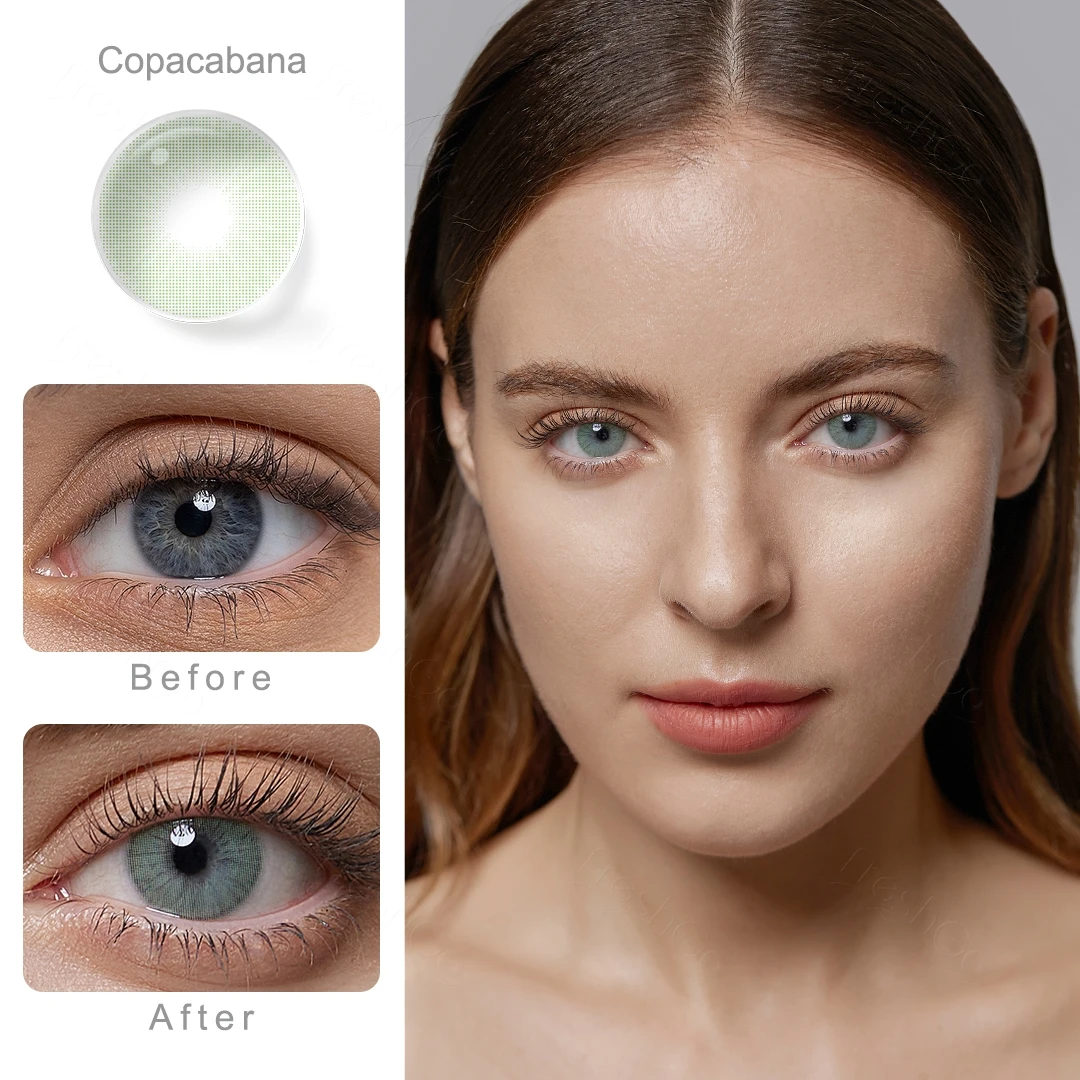 (0~ -8.00) Queen And Rio Series Colored Contacts - Natural Eye Color Correction Diopter Prescription Lenses