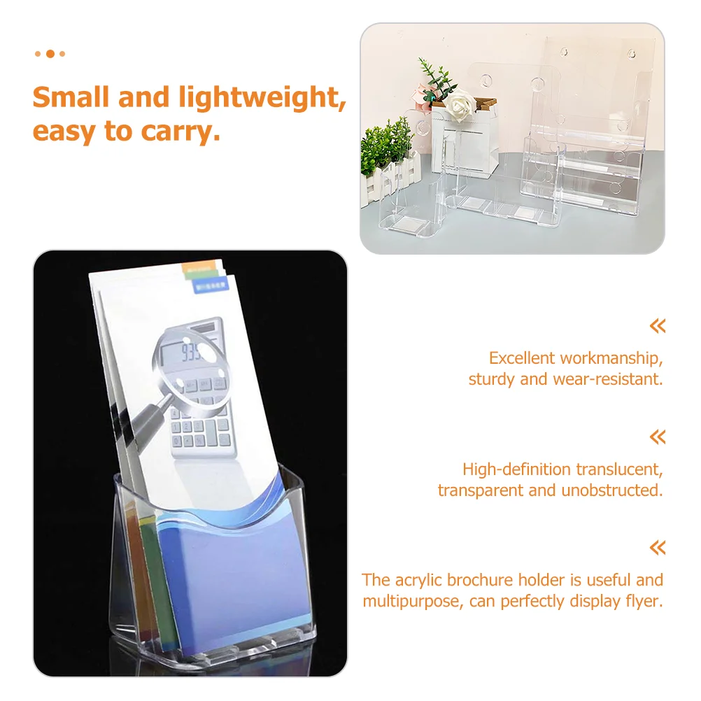 4 Pcs Acrylic Literature Holder Flyer Pamphlet Rack Acrylic Display Stand Brochure Stand Flyer Holder Rack acrylic sign holder