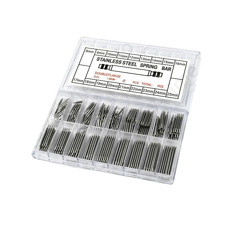 Deluxe Stainless Steel Watchband Spring Bar Assortment Set